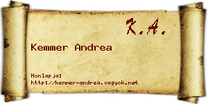 Kemmer Andrea névjegykártya